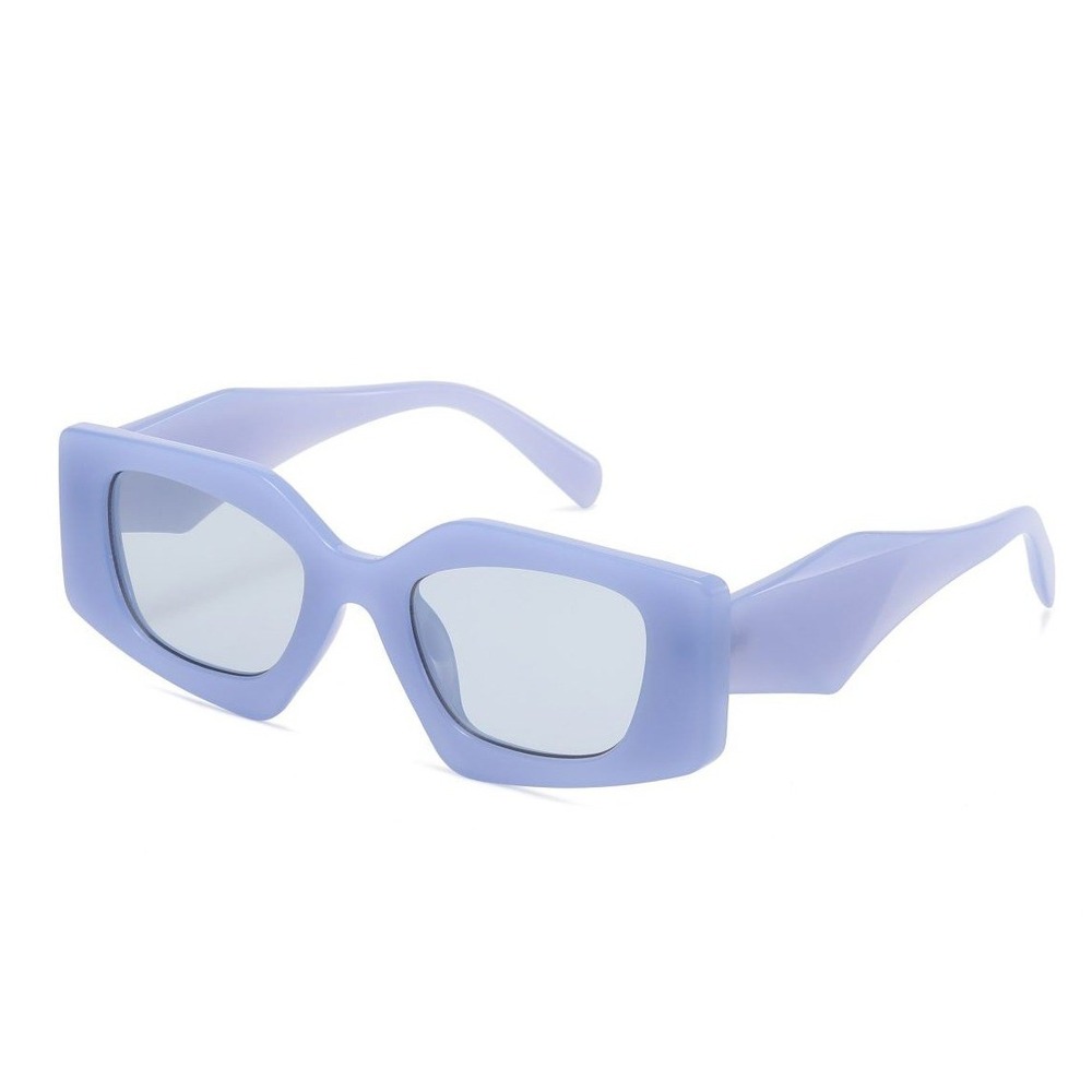 Women Sunglasses Fashion Blue Frame Shield Retro Outdoor Shades Celebrity Square